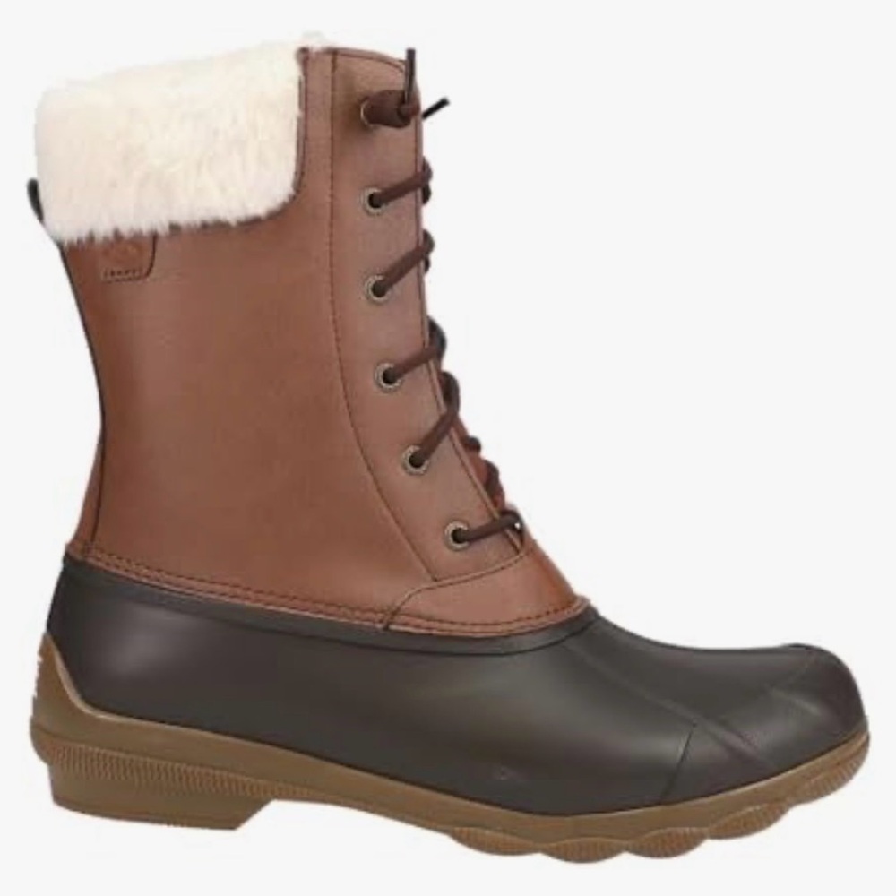 Sperry Womens Syren Duck Casual Boots Mid Calf Low Heel 1-2" - Brown